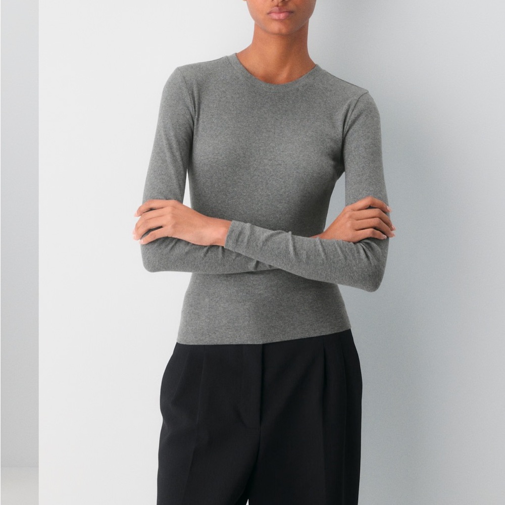 Aritzia homestretch rib crew long sleeves top